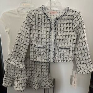 NWT Biscotti Girls 12 Tweed Dress & Jacket Coat Set Pageant Church Wedding
